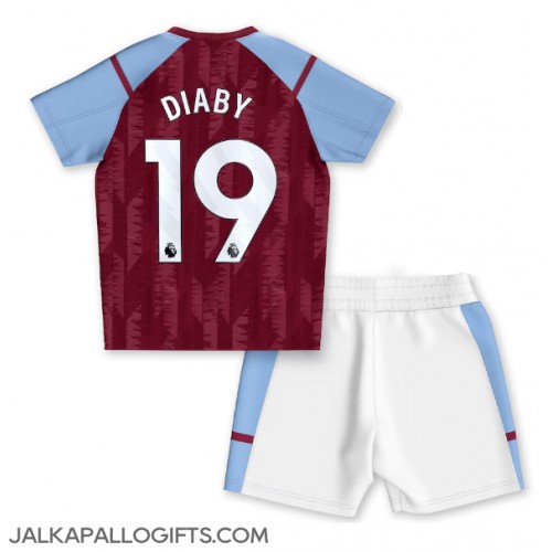 Aston Villa Moussa Diaby #19 Koti Peliasu Lasten 2023-24 Lyhythihainen (+ Lyhyet housut)